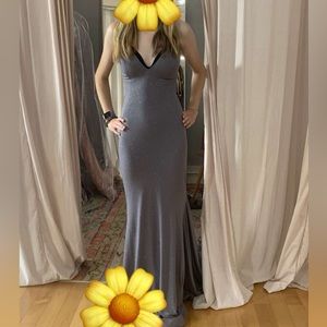 Gray prom dress JVN by Jovani. Size 4, never worn.